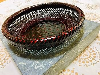 Amazon.co.jp: 久留米 九盆 藍胎漆器 亀甲深鉢大黒 菓子器 漆